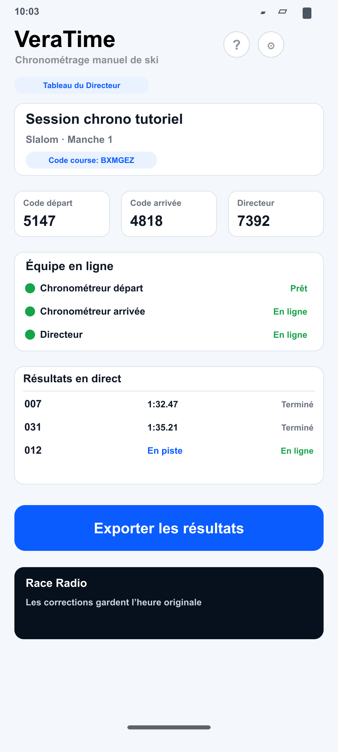 Tableau Directeur sur Android