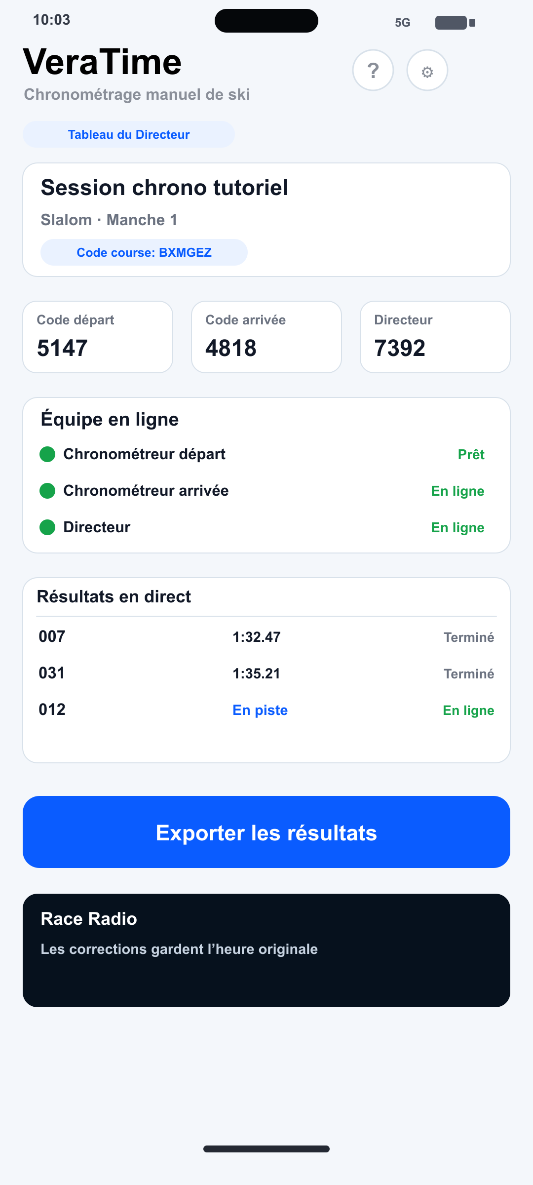 Tableau Directeur sur iPhone